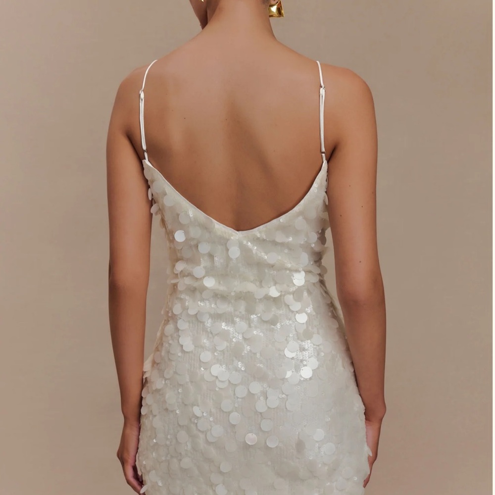 Meshki Romilly White Sequin Mini Slip Dress - Picture 2 of 4